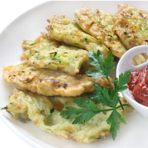 Whole-Grain Zucchini Cakes Recipe Image